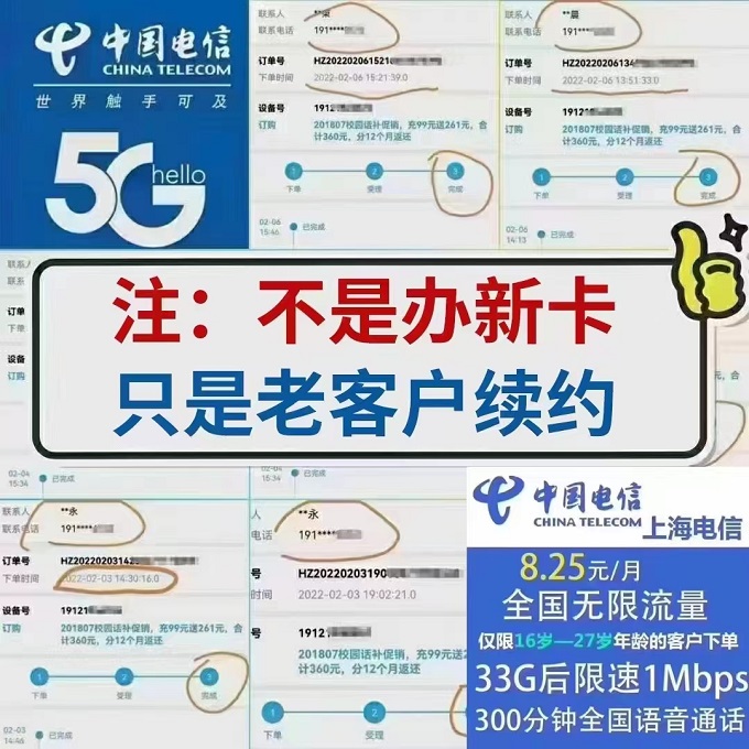 上海电信校友卡，有偿续约服务，超龄也可以！100%续约成功！